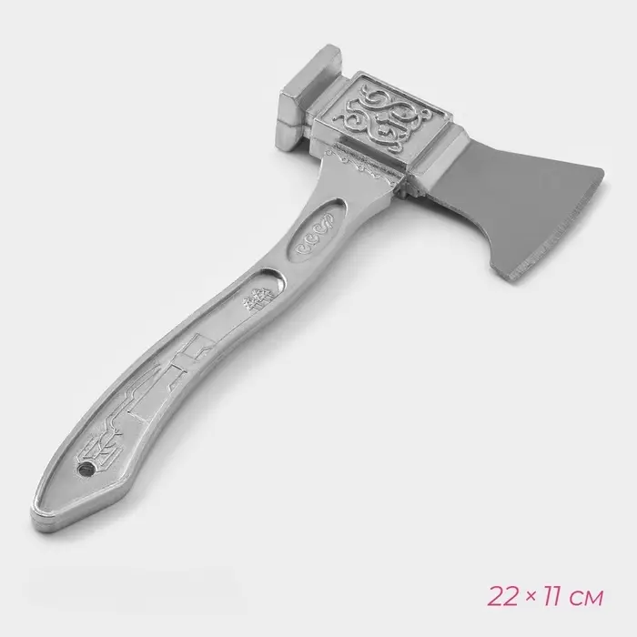 Молоток для мяса с топориком, 22 см, алюминий, серый