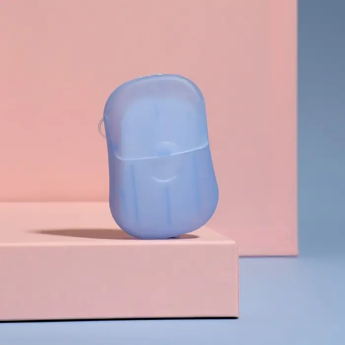 Мыло листовое, в пластинах, 18 (± 2) шт., в футляре, голубое