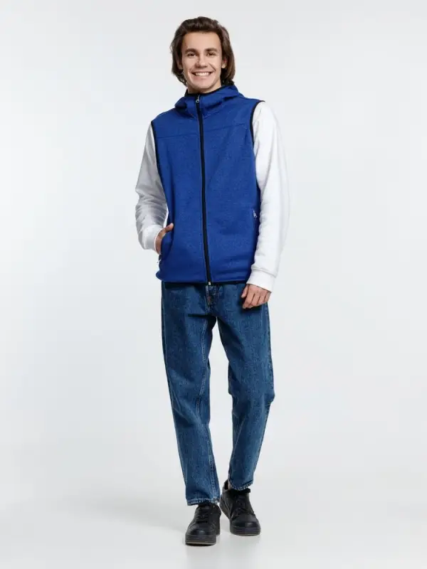 Жилет с капюшоном унисекс Gotland, синий, размер S Жилет с капюшоном унисекс Gotland, синий, размер S