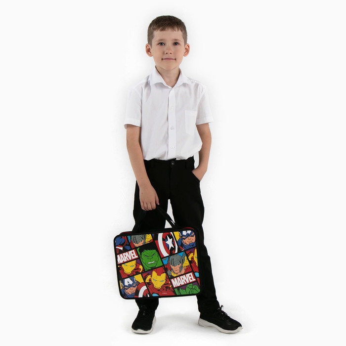 Папка пластиковая с ручками А4, на молнии, 75х330х260 мм, Мстители Папка пластиковая с ручками А4, на молнии, 75х330х260 мм, Мстители