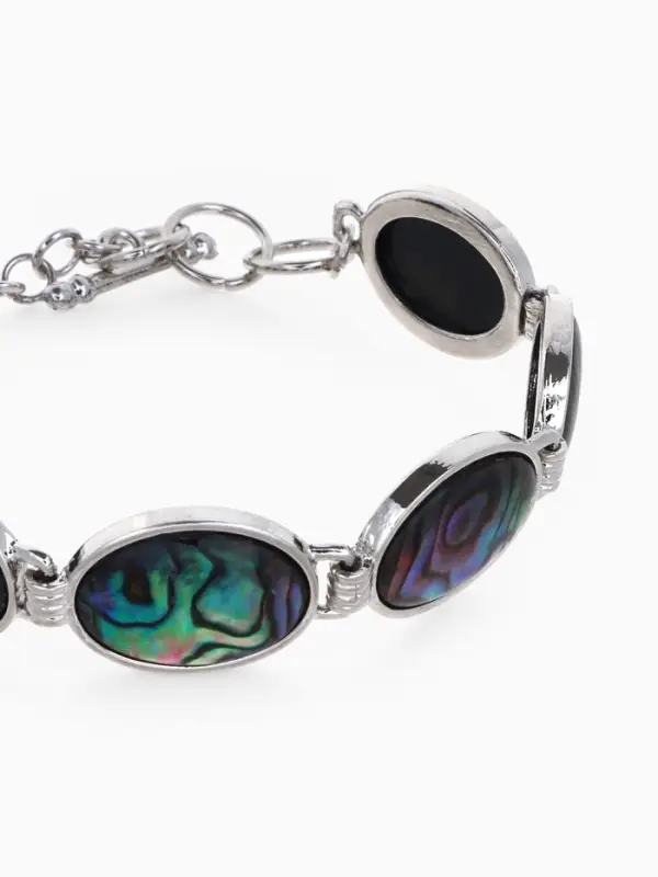 Браслет цепочка &laquo;Галиотис. Овал&raquo;, L=21 см, цвет серебро, разноцветный
