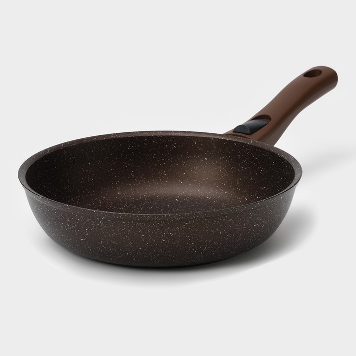 Набор кухонной посуды № 8 «Мраморная», крышка, антипригарное покрытие, цвет кофейный мрамор