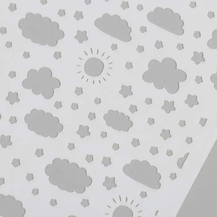 Трафарет фоновый пластик  Трафарет фоновый пластик "Солнце облака" 15х15 см
