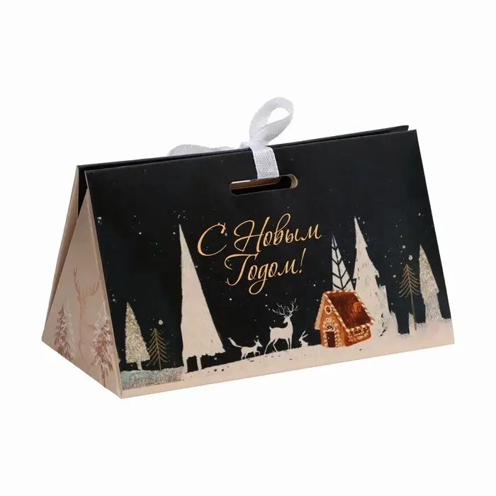 Бонбоньерка, новогодняя подарочная упаковка «Домик в лесу», 10×5.5×5 см Бонбоньерка, новогодняя подарочная упаковка «Домик в лесу», 10×5.5×5 см