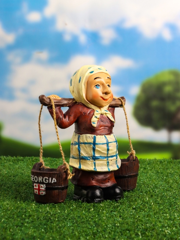 Садовая фигура  Садовая фигура "Бабушка с ведрами" 20х7х19см
