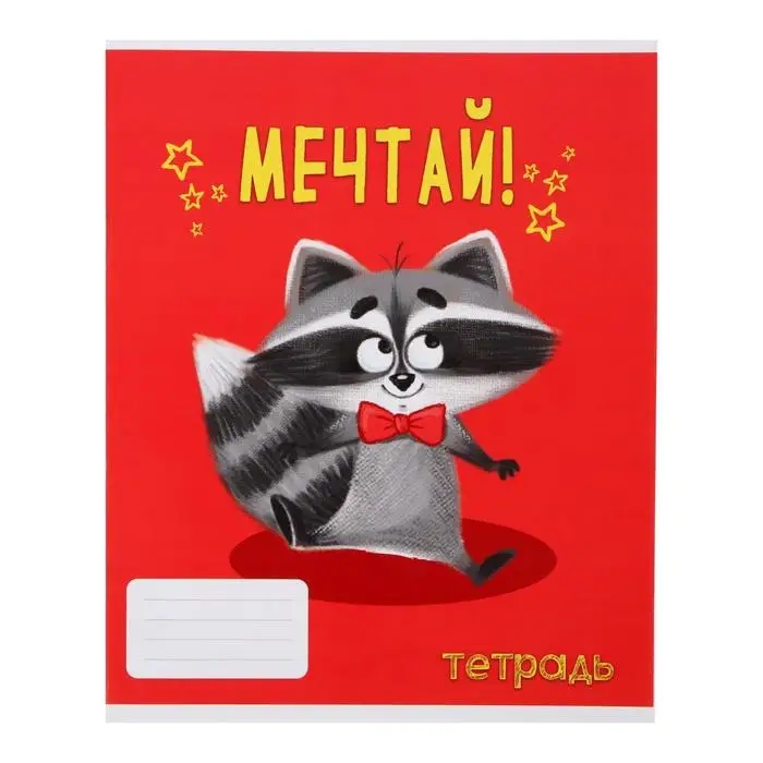 Тетрадь 24 листа в линейку, Calligrata &laquo;Советы енота&raquo;, обложка мелованный картон, МИКС