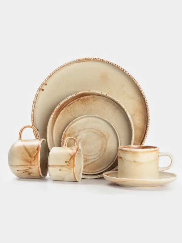 Тарелка с бортиком Magistro Organic brown, d=20.6 см, фарфор, бежевая