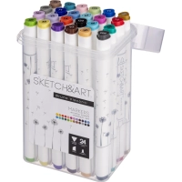 Набор маркеров ДВУС.СКЕТЧ-МАРКЕРЫSKETCH&ARTСРЕДНИЙ,24 ЦВ.ПЛАС.ПЕН,22-0077