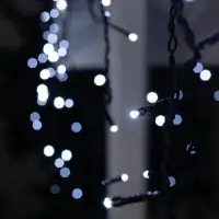Гирлянда &laquo;Бахрома&raquo; 3&times;0.6 м, IP44, УМС, тёмная нить, 160 LED, свечение белое, 220 В