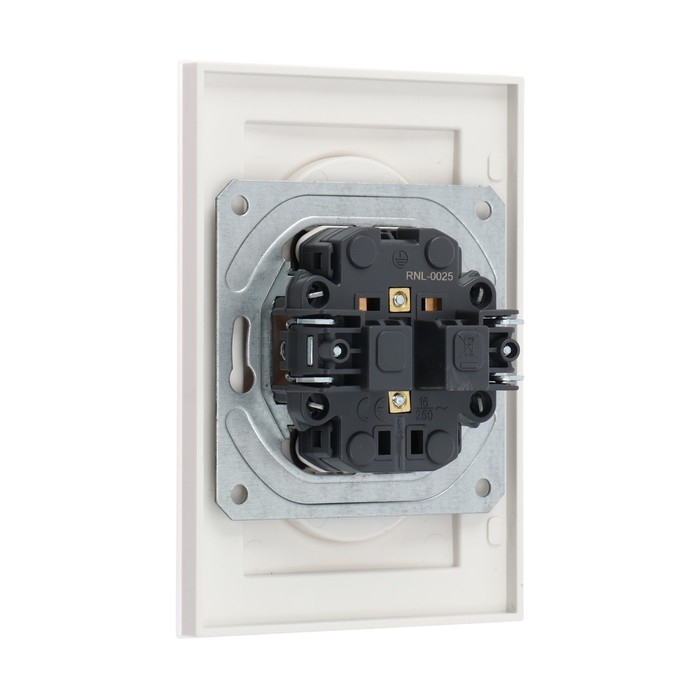 Розетка двухместная TOT Glossy Glass, 10 А, скрытая, без з/к, стекло, белая Розетка двухместная TOT Glossy Glass, 10 А, скрытая, без з/к, стекло, белая