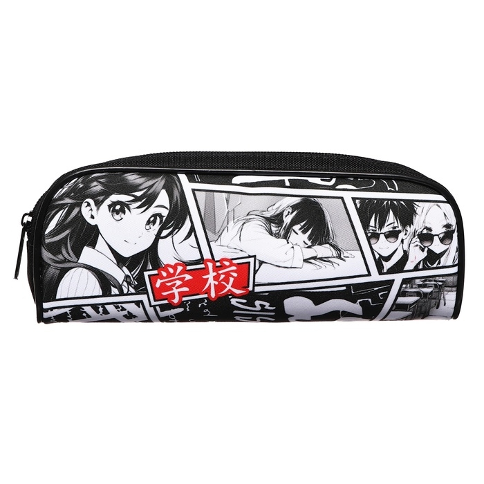 Пенал мягкий, 1 отделение, 80 х 210 х 40 мм, объёмный, Calligrata ПМО 21-20, Пенал мягкий, 1 отделение, 80 х 210 х 40 мм, объёмный, Calligrata ПМО 21-20, "Аниме"