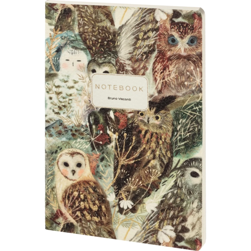 Тетрадь А5, экокожа Bruno Visconti,ВОЛШЕБНЫЕ СОВЫ 60л.Линейка,7-60-1315/03
