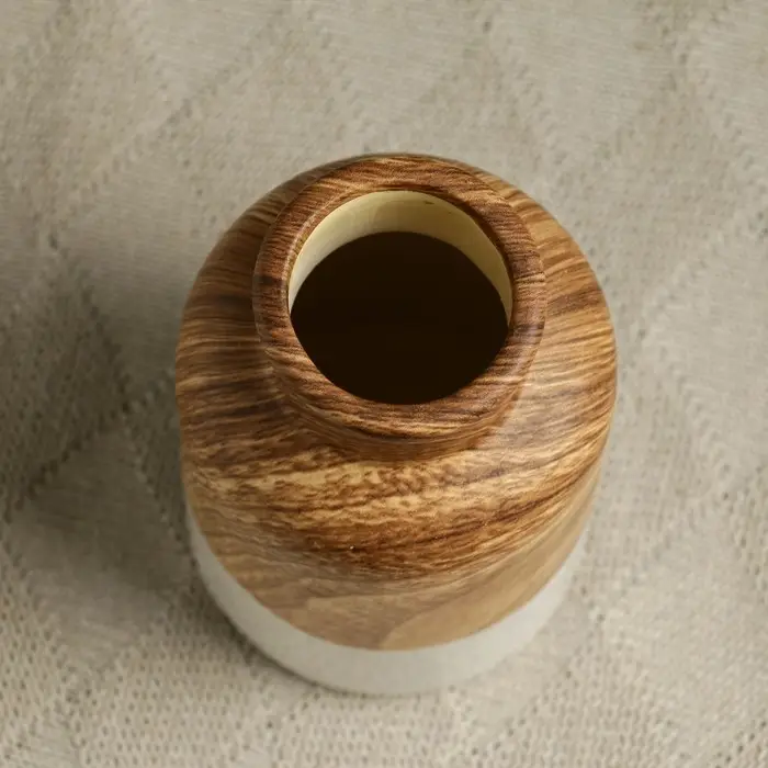 Ваза для цветов Теа, 20&times;10 см, керамика, белая, коричневая