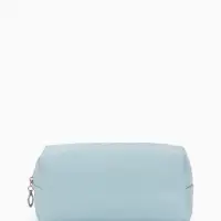 Косметичка женская ONE COLOR, на молнии, экокожа, голубая