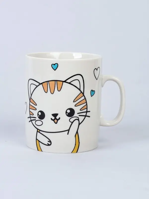 Кружка керамика под роспись акрилом "Кот" (краска в наборе)