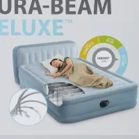 Кровать надувная QUEEN ULTRA с изголовьем 236&times;152&times;86 см, со встроенным насосом, 64450ND INTEX