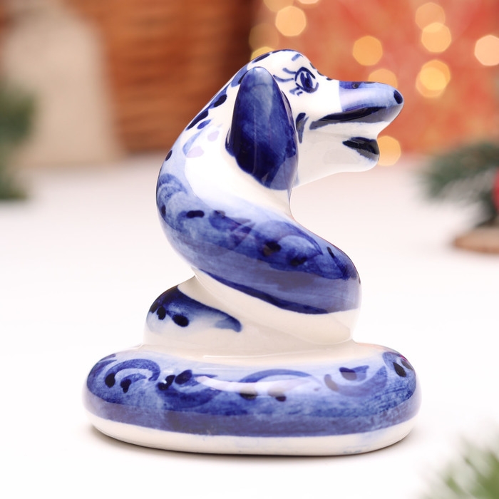 Сувенир Сувенир "Змея", №8, гжель, 8 см