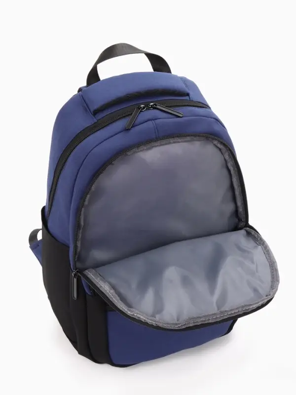 Рюкзак школьный, 2 отделения, 5 карманов, водонепроницаемое дно, 26&times;14&times;39 см, синий