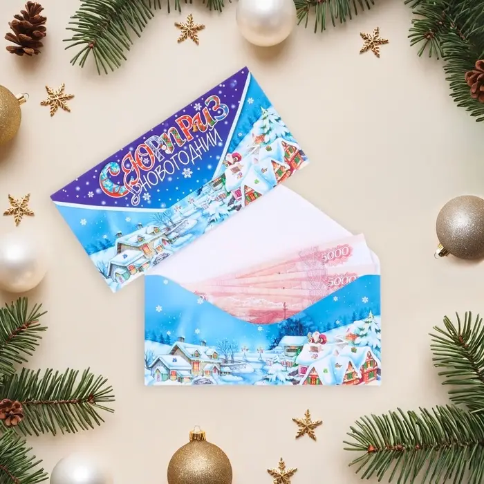 Конверт для денег «Сюрприз новогодний», 8.3×16.5 см Конверт для денег «Сюрприз новогодний», 8.3×16.5 см