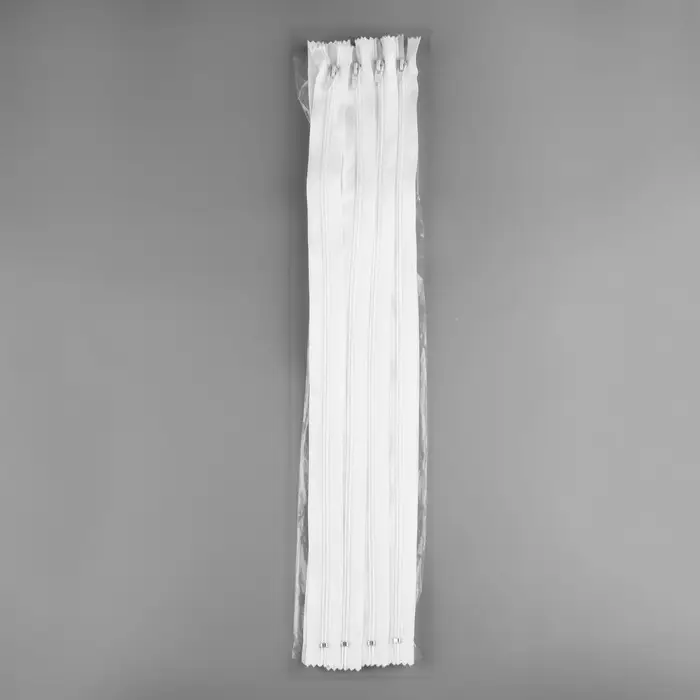 Молния «Спираль», №4, неразъёмная, замок автомат, 50 см, белая