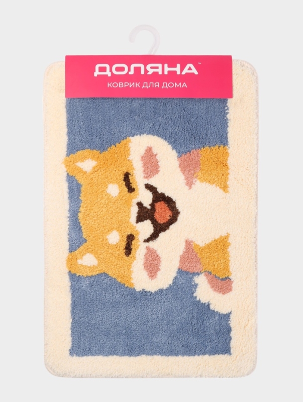 Коврик Доляна «Корги», 40×60 см, микрофибра, синий Коврик Доляна «Корги», 40×60 см, микрофибра, синий