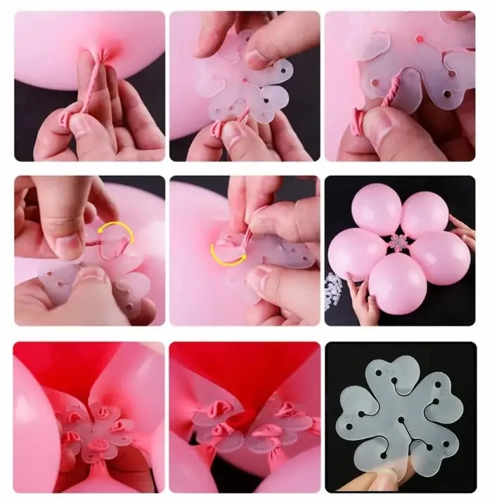 Фиксатор для шаров &laquo;Цветок&raquo;, 6.5 см, прозрачный, набор 10 шт.