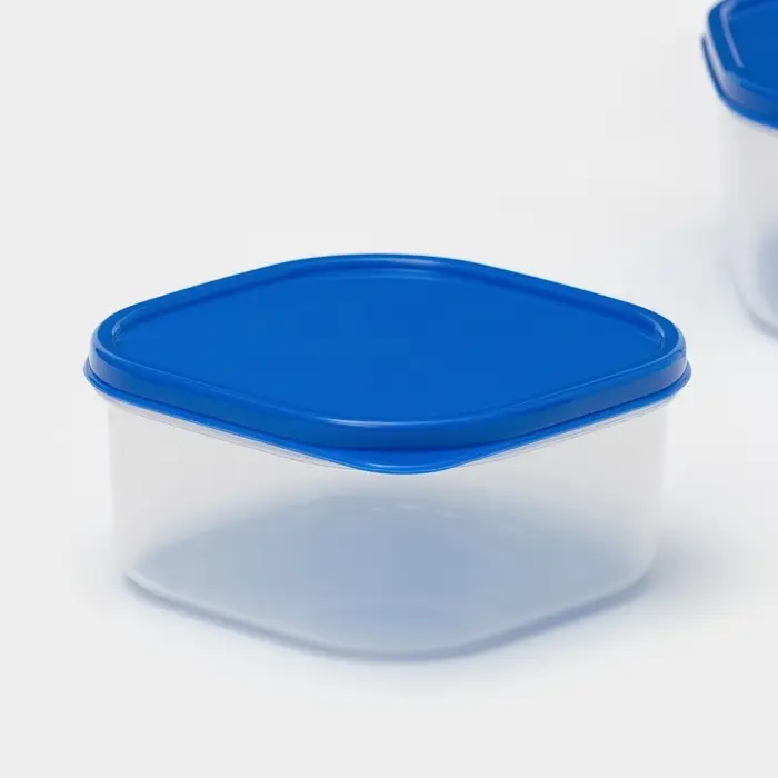 Набор контейнеров пищевых Доляна, квадратных, 2 шт: 450 мл, 700 мл, цвет голубой Набор контейнеров пищевых Доляна, квадратных, 2 шт: 450 мл, 700 мл, цвет голубой