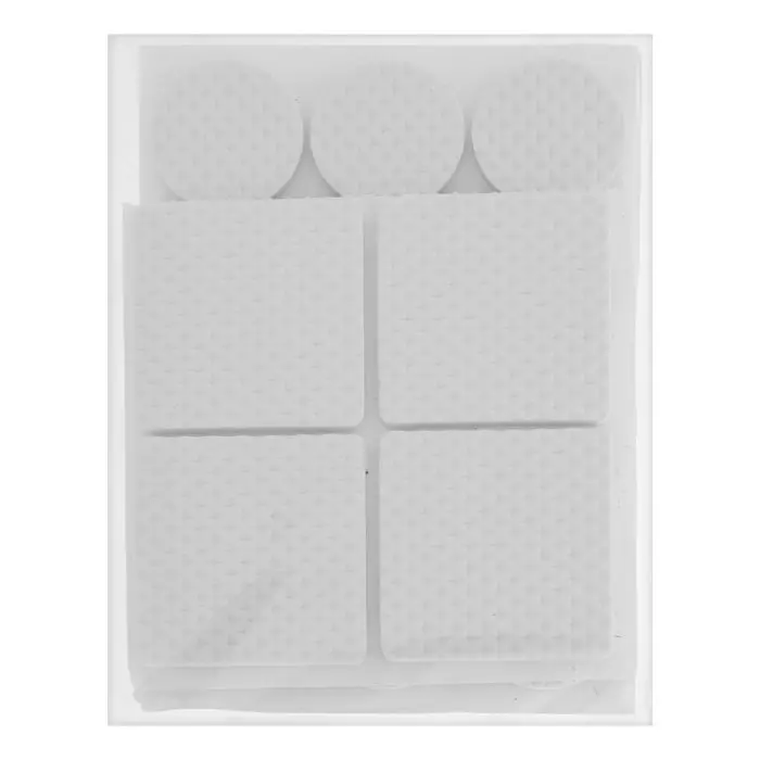 Набор накладок мебельных, полимерных, 28 шт., 2.5×2.5; d=2.5; 3.8×3.8, белый