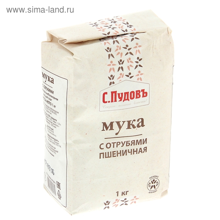 Мука с отрубями 1 кг. С.Пудовъ (срок до 05.04.2025)