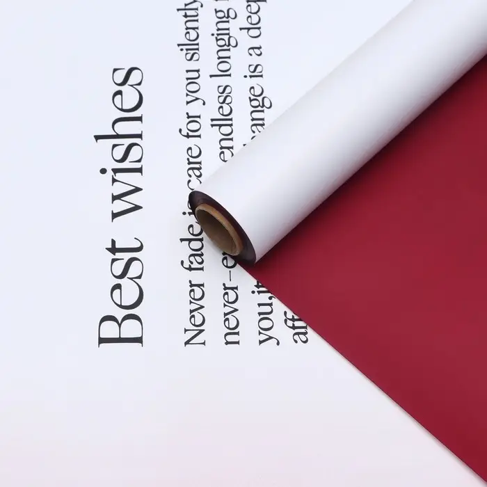 Пленка флористическая для цветов и букетов &laquo;Любовь&raquo;, винный, 65 мкм, 57 см&times;10 м