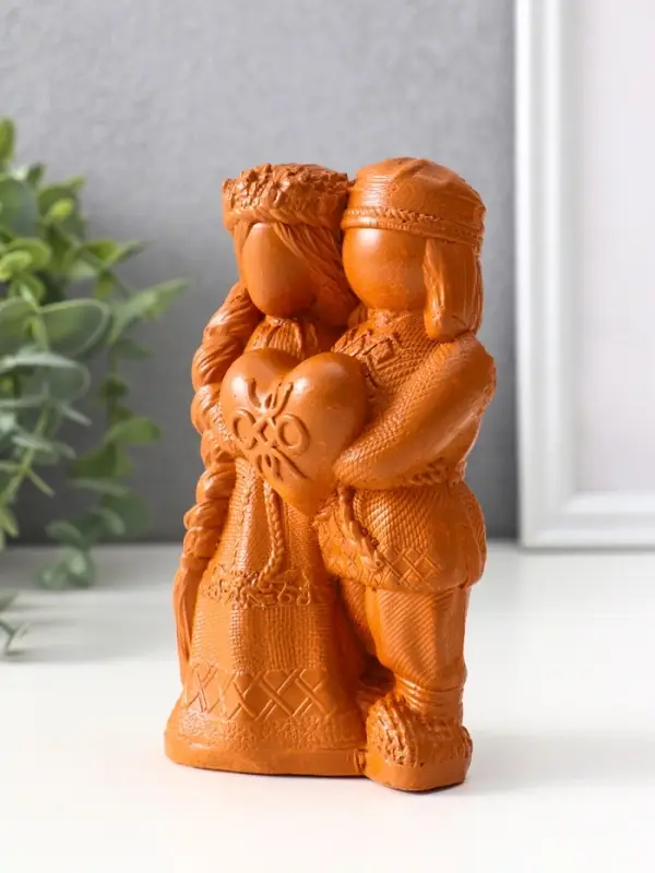 Фигура «Оберег неразлучники», 14×8×5.5 см, красная глина Фигура «Оберег неразлучники», 14×8×5.5 см, красная глина
