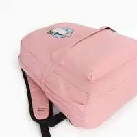 Рюкзак школьный на молнии, с карманами, с принтом, размер 30&times;12&times;43 см, розовый