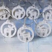 Гирлянда &laquo;Нить&raquo; 2 м с насадками &laquo;Оленёнок&raquo;, IP20, прозрачная нить, 10 LED, батарейки AAх2 (не в комплекте), свечение тёплое белое