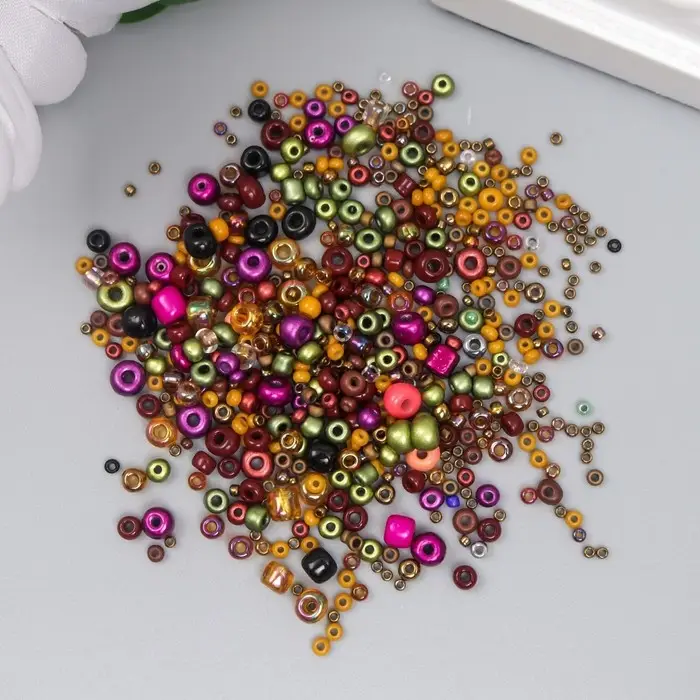 Бисер стекло 6/0 - 15/0 «Ассорти кофейное» d=1.5-4 мм, н-р 10 г Бисер стекло 6/0 - 15/0 «Ассорти кофейное» d=1.5-4 мм, н-р 10 г