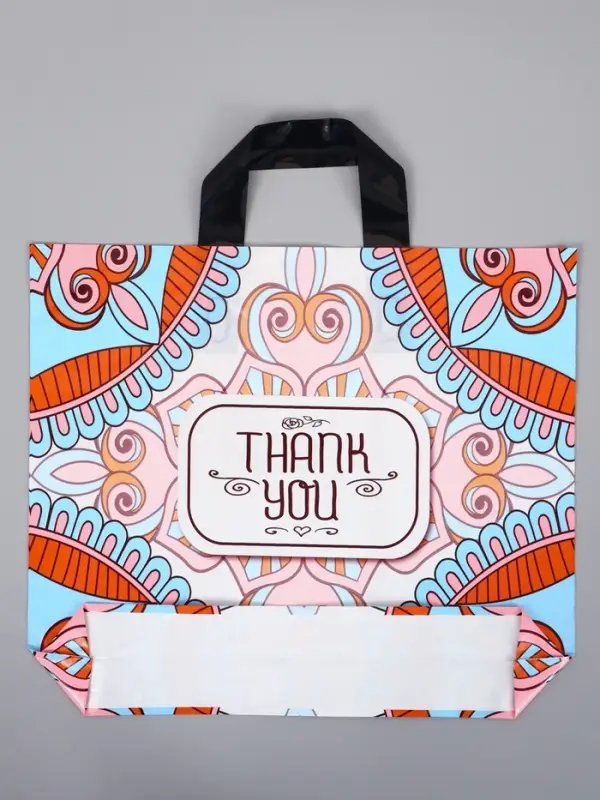 Пакет с петлевой ручкой "Узор" 35 х 30 х 8, см, 60 мкм