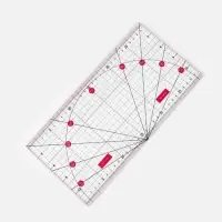 Линейка для квилтинга и пэчворка, с транспортиром, 30&times;15 см, розовая