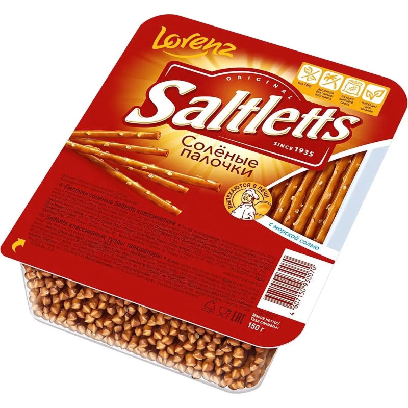 Снеки палочки соленые Lorenz 150г