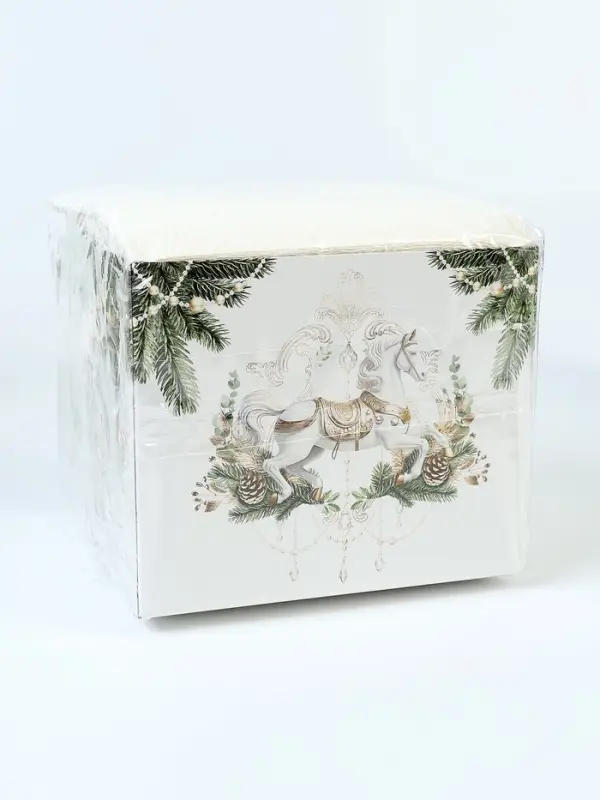 Салфетки в коробке интерьерные «Новый Год. Лошадь» 75 листов