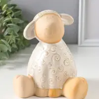Копилка для денег керамика &laquo;Кудрявый барашек&raquo;, беж, 11.6&times;11.2&times;13.4 см