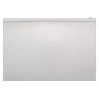 Папка-конверт на ZIP молнии А4, 150 мкм, Calligrata, карман для визитки, белая молния