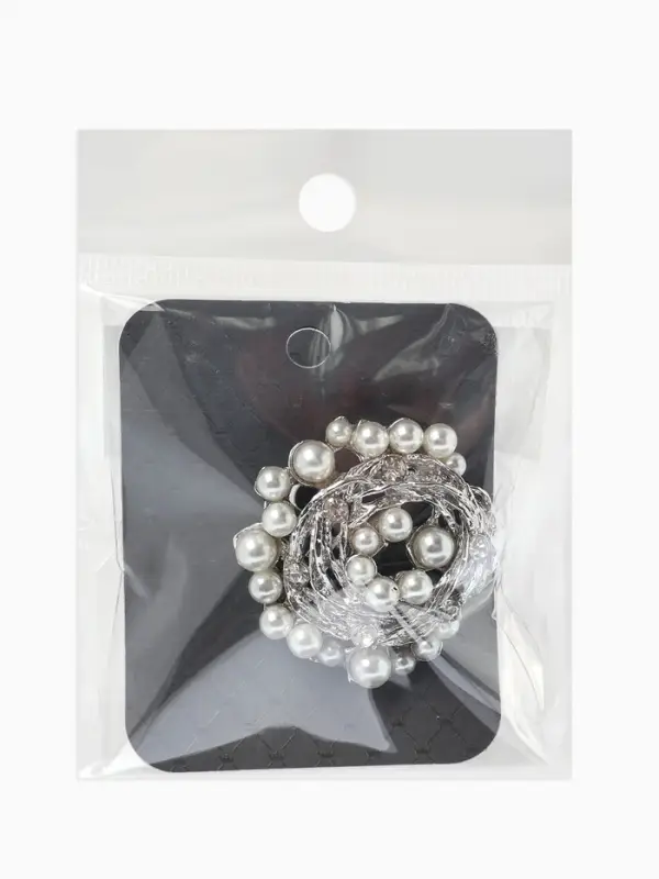 Брошь &laquo;Жемчуг&raquo;, гнездо, цвет белый в серебре