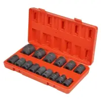 Набор головок ударных 1/2"DR L=38мм, 15пр. (10-32мм) пласт.кейс.