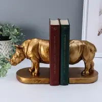 Держатели для книг полистоун "Носорог" набор 2 шт 12х26,5х15 см