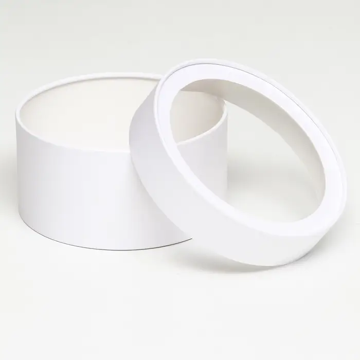 Подарочная коробка круглая &laquo;Алмаз&raquo; белый, завальцованная с окном, 21&times;11 см