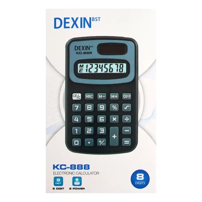 Калькулятор карманный с чехлом 8-разрядный, KC - 888, работает от батарейки (таблетка Ag 10)