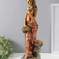 Фигура гипс &laquo;Девушка с виноградом&raquo;, бронза с золотом, 50&times;20&times;20 см