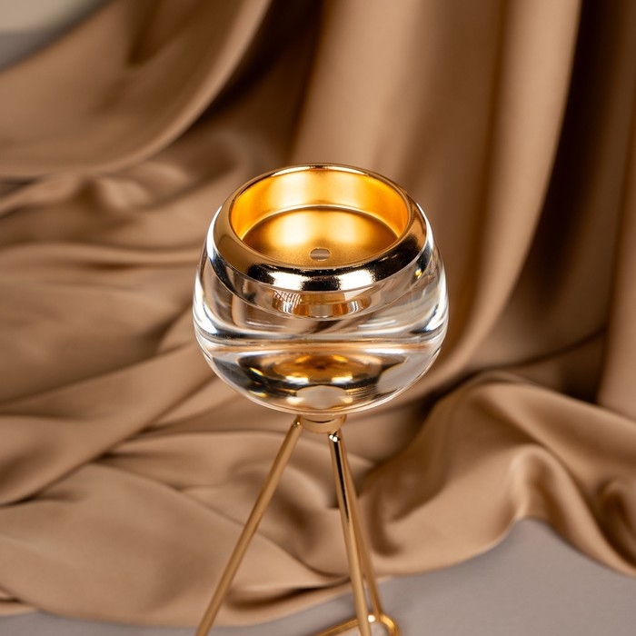 Подсвечник металл, стекло на 1 свечу «Изысканность» цвет золото 9.5 х 9.5 х 22.5 см Подсвечник металл, стекло на 1 свечу «Изысканность» цвет золото 9.5 х 9.5 х 22.5 см