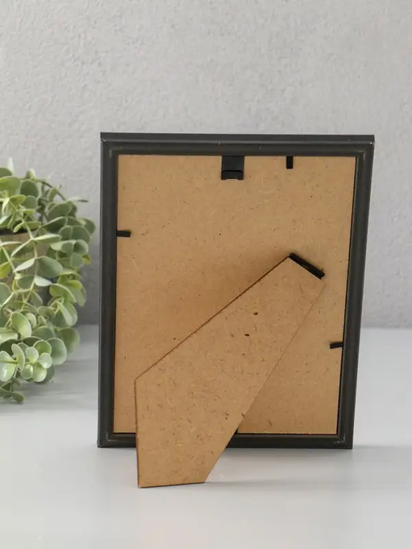 Фоторамка для фото 15х21 см "Oframe", пластик, чёрный с серебром, (пластиковый экран)