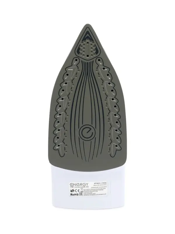 Утюг ENERGY EN-318, 2000 Вт, керамическая подошва, 250 мл, вертикальное отпаривание, сиреневый