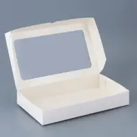 Коробка складная, белая, с окном, 26&times;15&times;4 см